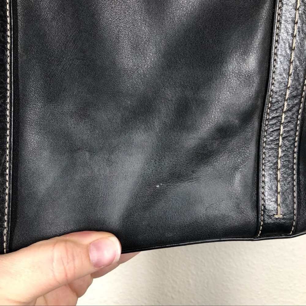Coach Leather East West Gallery Tote Black  F13098 - Picture 5 of 13